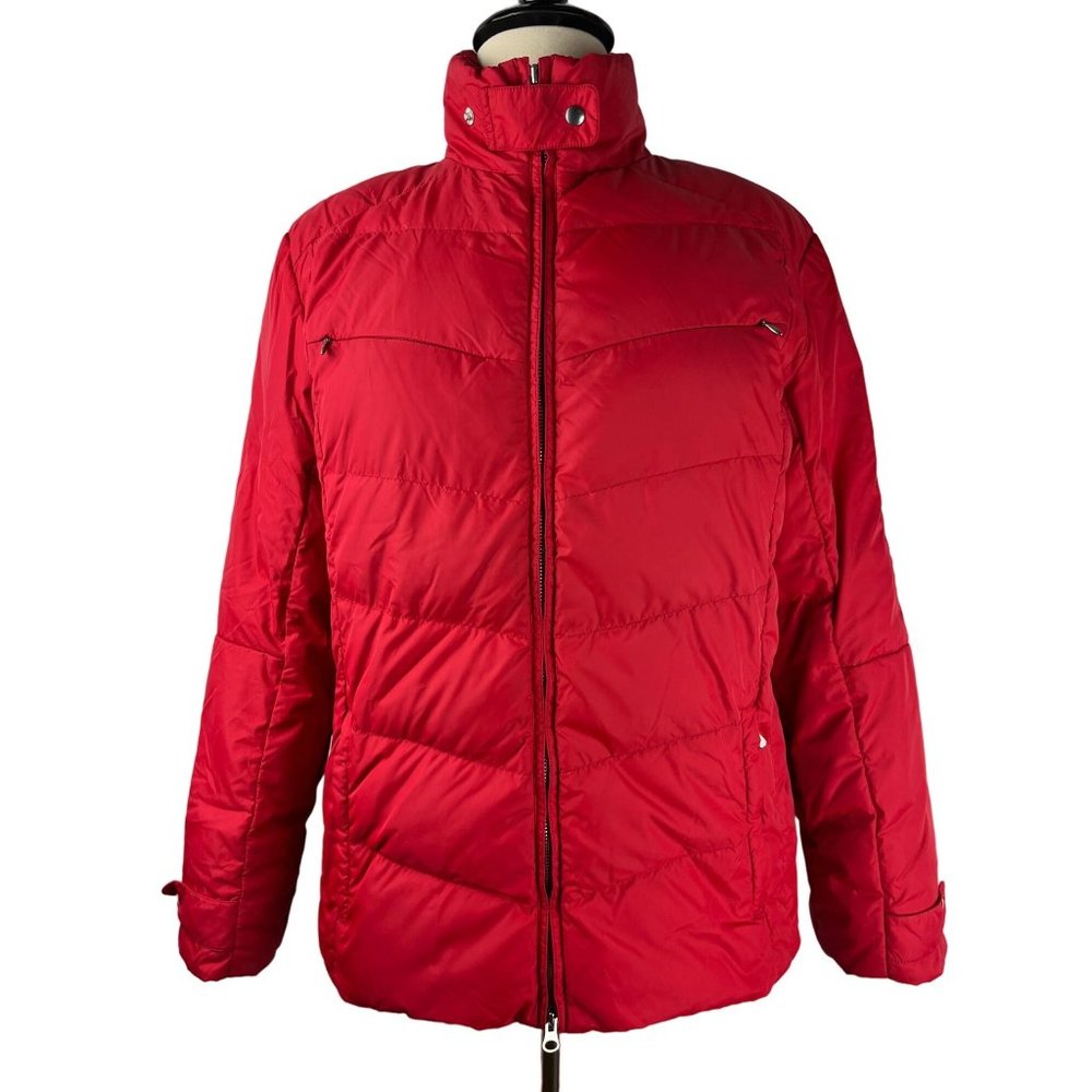 Land's End Red Puffy Down Jacket, Women's Size XL, 18-20